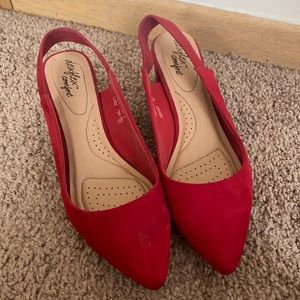 Red Pointed toe Heels
